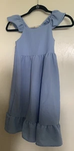 CHILDREN Girls Size 7 Textured Seersucker Sleeveless Ruffle Dress - Picture 1 of 4