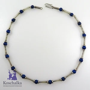 Vintage schöne Lapiz Lazuli Collier Kette mit 925er Silber Verschluss (E5226) - Bild 1 von 4