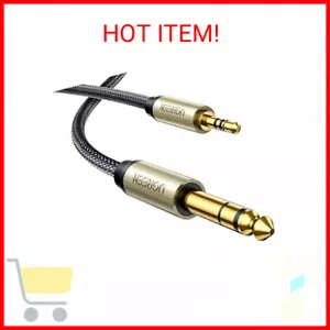 UGREEN 1/8 to 1/4 Stereo Cable 3.5mm TRS to 6.35mm Audio Cable Guitar to Aux Mal - Picture 1 of 2