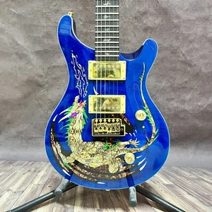 NEW Exquisite Blue Dragon Pattern PRS Electric Guitar HH Pickup Mahogany Body US - Picture 1 of 12