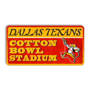 Metal sign Dallas Texans vintage Kansas City Chiefs Cotton Bowl Stadium sign - Picture 1 of 9