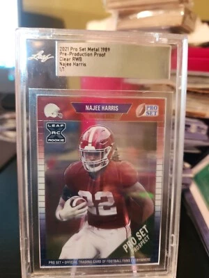 NAJEE HARRIS CLEAR RWB 2021 PRO SET METAL PRE-PRODUCTION PROOF 1/1   - Image 1 of 4