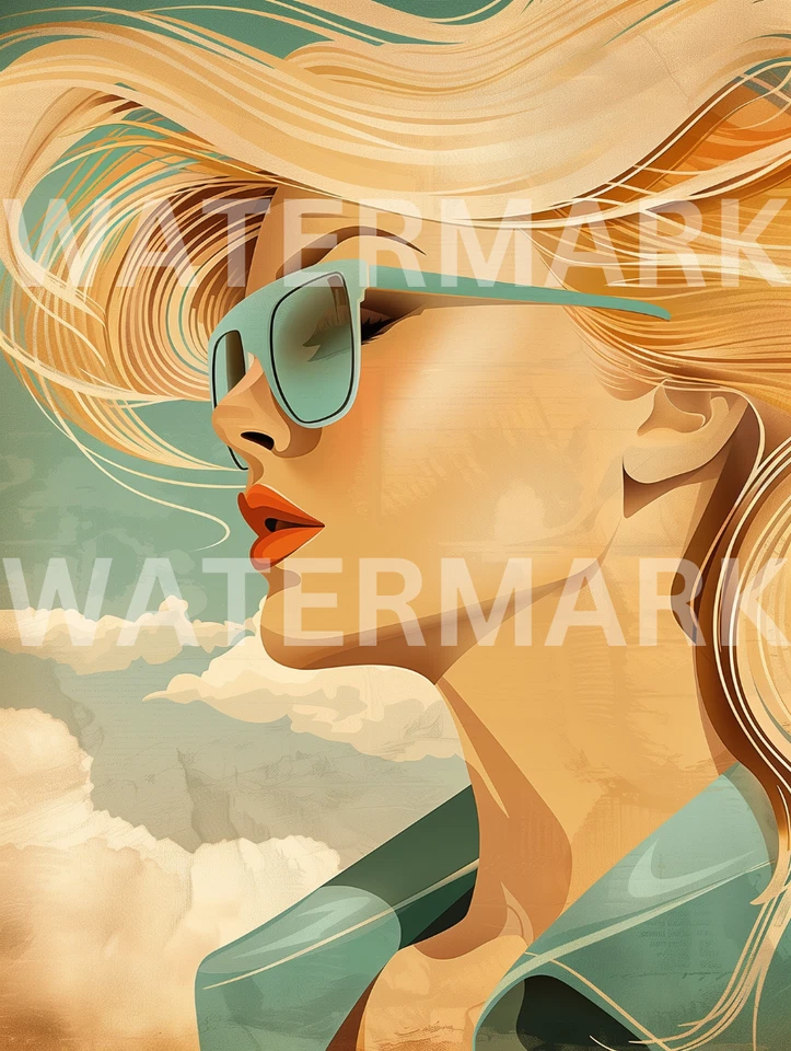 Imagen digital arte fotográfico mujer rubia retrato abstracto papel tapiz foto de escritorio Foto 1 de 1