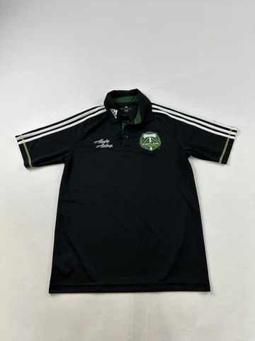 Portland Timbers Polo Shirt Mens Small Black Short Sleeve Adidas Cover