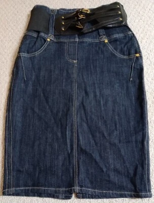 Falda vaquera azul con cinturón Younique para mujer talla 7 22 Foto 1 de 4