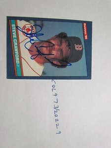 1986 Donruss Steve Crawford Signed Baseball Card