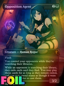 Opposition Agent Anime Style FOIL Altered Art Custom Playtest Card - Picture 1 of 4