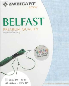 Precut Zweigart Belfast Vintage 32 count Vintage Blue 3609/5139 - Picture 1 of 2