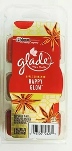 LOT 2 Glade Wax Melts Air Freshener Refill HAPPY GLOW Apple Cinnamon 6 Ct 2.3 oz - Picture 1 of 4