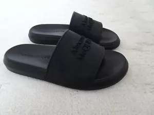 Alexander McQueen women's pool slide Logo Sandals 7.5C (classic/standard) $290. - Picture 1 of 8