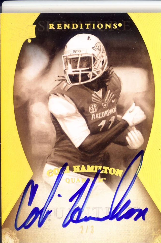 cobi hamilton rc rookie draft auto autograph arkansas razorbacks college 2/3 13 - Image 1 of 1
