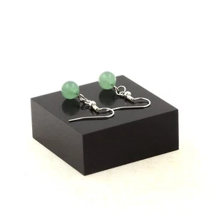 Boucles D'oreilles 1 Perle Aventurine 8 mm en acier inoxydable - Imagen 1 de 2
