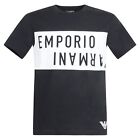 Emporio Armani - T-shirt nera manica corta con stampa logo per uomo