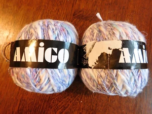 4 BALLS TAHKI AMIGO YARN COTTON/LINEN,291(PURPLE,WHT,PNK,GRN) - Picture 1 of 5