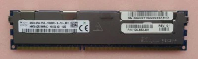 EMC 32GB DDR3 PC3-10600R 4Rx4 240-Pin ECC REG Server Memory Module 100-563-491 - Image 1 of 3