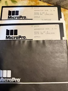 Apple 5.25 Software - WORDSTAR v3.30 CP/M 80 2 disk set. - Picture 1 of 2