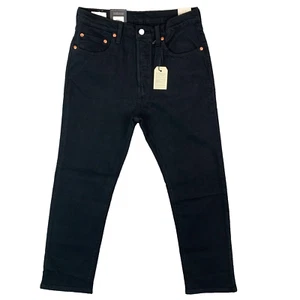 Pantalones de mezclilla rectos Levi's 501 originales recortados cintura alta negros talla 28W 26L para mujer - Imagen 1 de 18