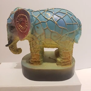 Retro Elephant Table Lamp Stained Resin Batteries Not Included EUC - Picture 1 of 4