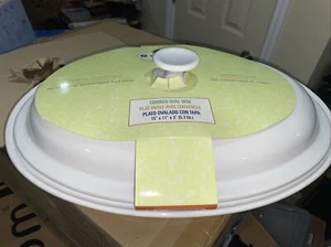 Le Creuset bedeckt ovale Schale 5,3 Quart 15x11x3 groß weiß - Bild 1 von 6