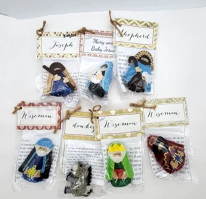 Einzigartiges handgefertigtes Filzgewebe Krippe 7-teiliges Set mit Geschichten - Bild 1 von 10