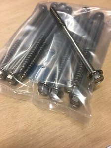 VITE ACCIAIO INOX 6x110 PER LEGNO PLASTICA TESTA ESAGONALE FLANGIATO 12PZ. - Foto 1 di 1