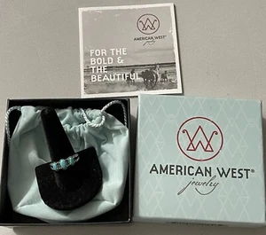 American West Sterling Silver Three Gemstone Ring Turquoise Sz 10 NIB - Picture 1 of 7