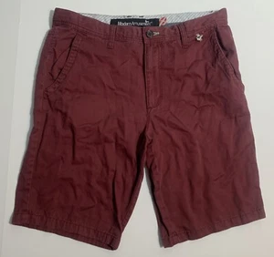 Modern Amusement Casual Chino Shorts Men's Waist 34 Maroon Flat Front Cotton - Picture 1 of 7