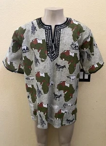 Unbranded Men’s Size XL Multicolored Printed Traditional African Dashiki Shirt - Picture 1 of 7
