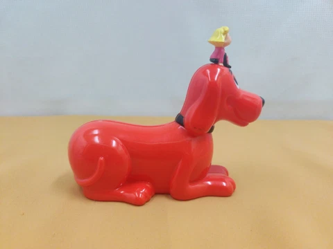 Vintage Scholastic Clifford The Big Red Dog Mini Doggy Bank Doll Emily Elizabeth Cover