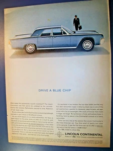 1963 Lincoln Continental mid-size-mag car ad- "Drive a Blue Chip" - Picture 1 of 1