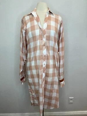 johanna ortiz Shirt dress Seasonal Shades Checkered Cotton Size 4 - Image 1 of 4