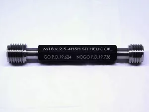 NEW M18 X 2.5 4H5H STI THREAD PLUG GAGE 18 GO NO GO P.D.'S = 19.624 & 19.738 - Picture 1 of 2