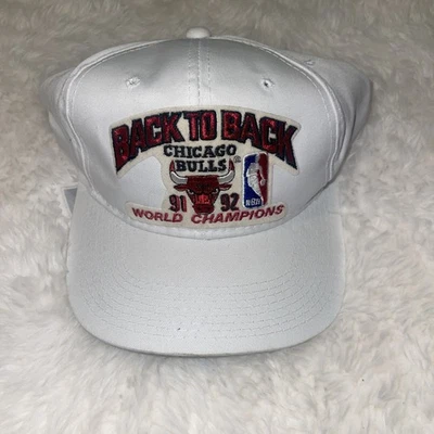 Chicago Bulls 91-92 Back To Back Deportes Especialidades Sarga Campeonato Sombrero Blanco Foto 1 de 2