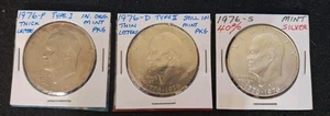 1976(1776-1976) P,D & S Type 1&2 Bicent. Dollar Set In Mint Cellos S=40% Silver - Picture 1 of 7