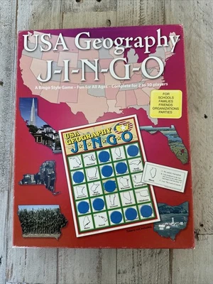 Antigo 1995 JINGO EUA Geografia Educacional Jogo de BINGO GGA Grimm *Completo* - Imagem 1 de 4