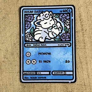 Alolan Vulpix Selada Gambar Spektrum Evolusi V3 Fan Art Card Non TCG LP - Picture 1 of 4