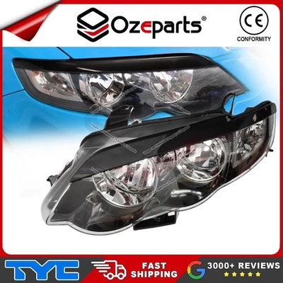 Pair LH+RH Head Light + Eyelids For Ford Falcon FG 2008~2011 XR6 XR8 XR Turbo - Image 1 of 4