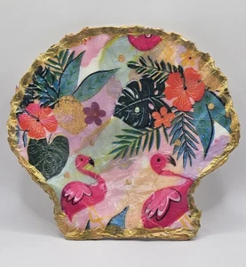 Decoupage Conchiglia di vongole fenicottero cattura tropicale tutto - Foto 1 di 3