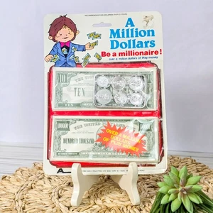 💵 Vintage 1980 Arco A Million Dollars Spielzeug Spielgeld Set Neu aus altem Lagerbestand Hongkong Scheine & Münze - Bild 1 von 4