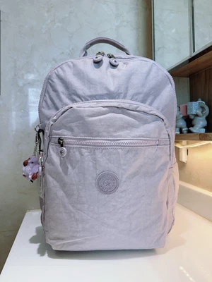 Mochila para portátil Kipling Seoul extra grande 17" bolsillos con cremallera lavanda púrpura 47 cm H Foto 1 de 4