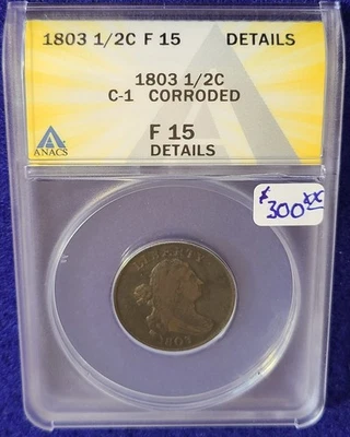 1803 Draped Bust Half Cent C-1 - Image 1 of 2