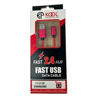 Fast USB Data Cable 2.4A – USB-C Charging Cord – Black & Gold – High Speed - Image 1 of 2