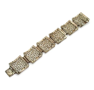 TOP DESIGNER Armband 925 Sterling Silber BRUTALIST 70s Modernist Space Age Ära - Bild 1 von 4