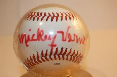 MLB Hall of Fame Mickey Vernon Autographed Baseball in Orange Sharpie - Image 1 of 4
