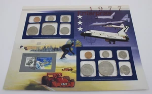 1977 P/D Uncirculated Mint Set Postal Commemorative Society Coin & Stamps Cover - Picture 1 of 7