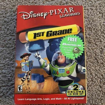 Disney Pixar Learning 1st Grade 2 Deluxe CD-ROM/MAC Set New Sealed Ages 5-7 - Image 1 of 4