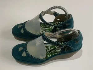 FLY LONDON - Women’s Green Suede Yuna wedge Shoes - UK SIZE 7 / EUR 40 - Picture 1 of 17