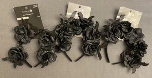 3 SET CELEBR IT HALLOWEEN STIRNBAND SCHWARZ BLUMEN KOSTÜM GEIST SCHÄDEL FLEDERMÄUSE - Bild 1 von 3