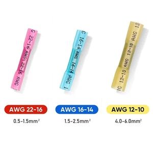 100pcs Heat Shrink Wire Connectors Butt Automotive Crimp Terminals Waterproof - Picture 1 of 12