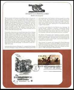 1981 Battle of Cowpens Sc UX87 FDC PCS Revolutionary War South Carolina - Picture 1 of 1